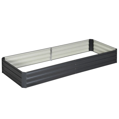 95" x 36" x 12" Galvanized Raised Garden Bed, Metal Planter Box for Flowers, Herbs, Succulents, Grey Galvanized Planter Boxes at Gallery Canada