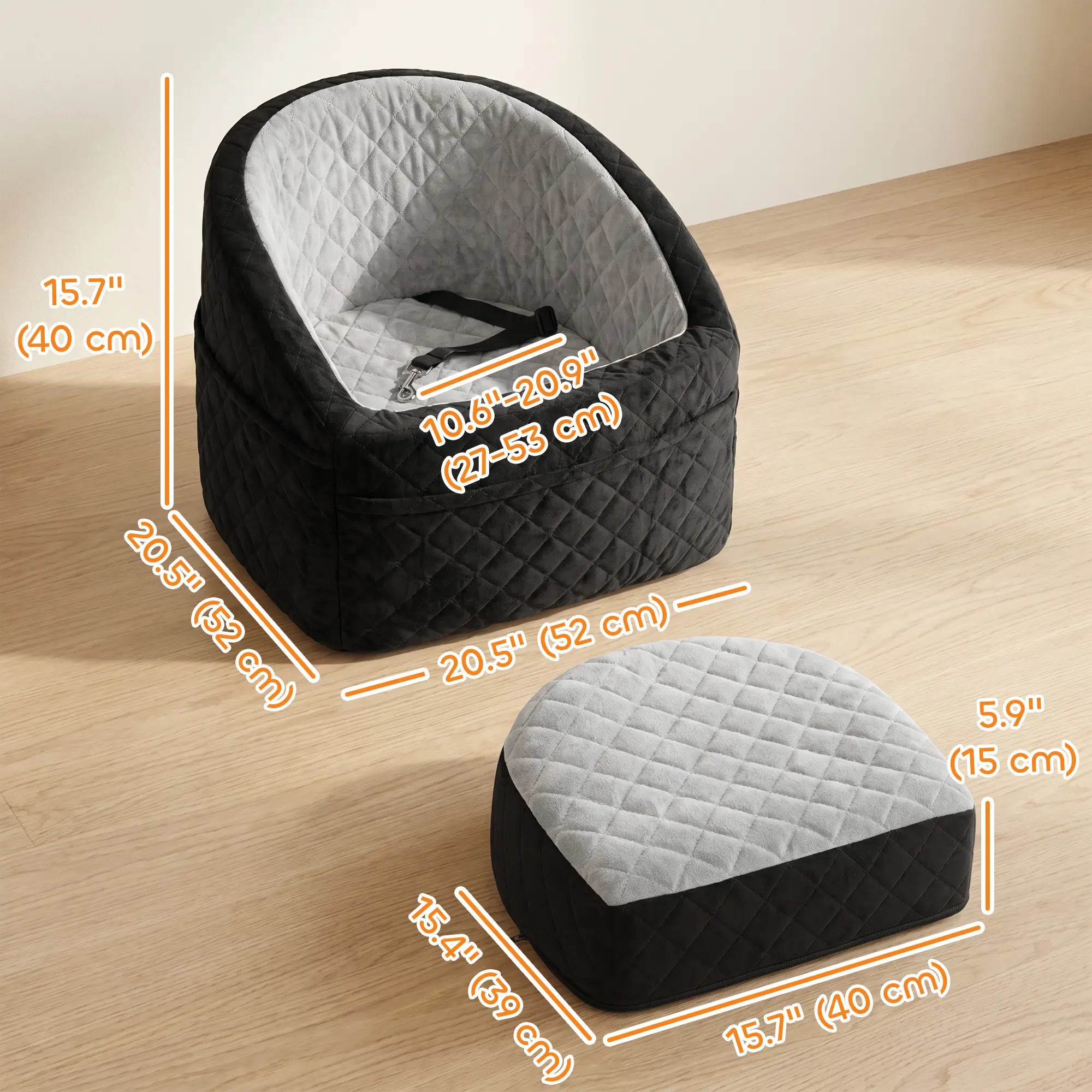 Dog Booster Car Seat Washable, Small Under 10kg, Grey Dog Bike Trailers & Strollers at Gallery Canada