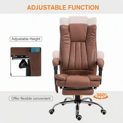 Office Chair, Vibration Massage Recliner, Retractable Footrest, Brown Massage Chairs at Gallery Canada