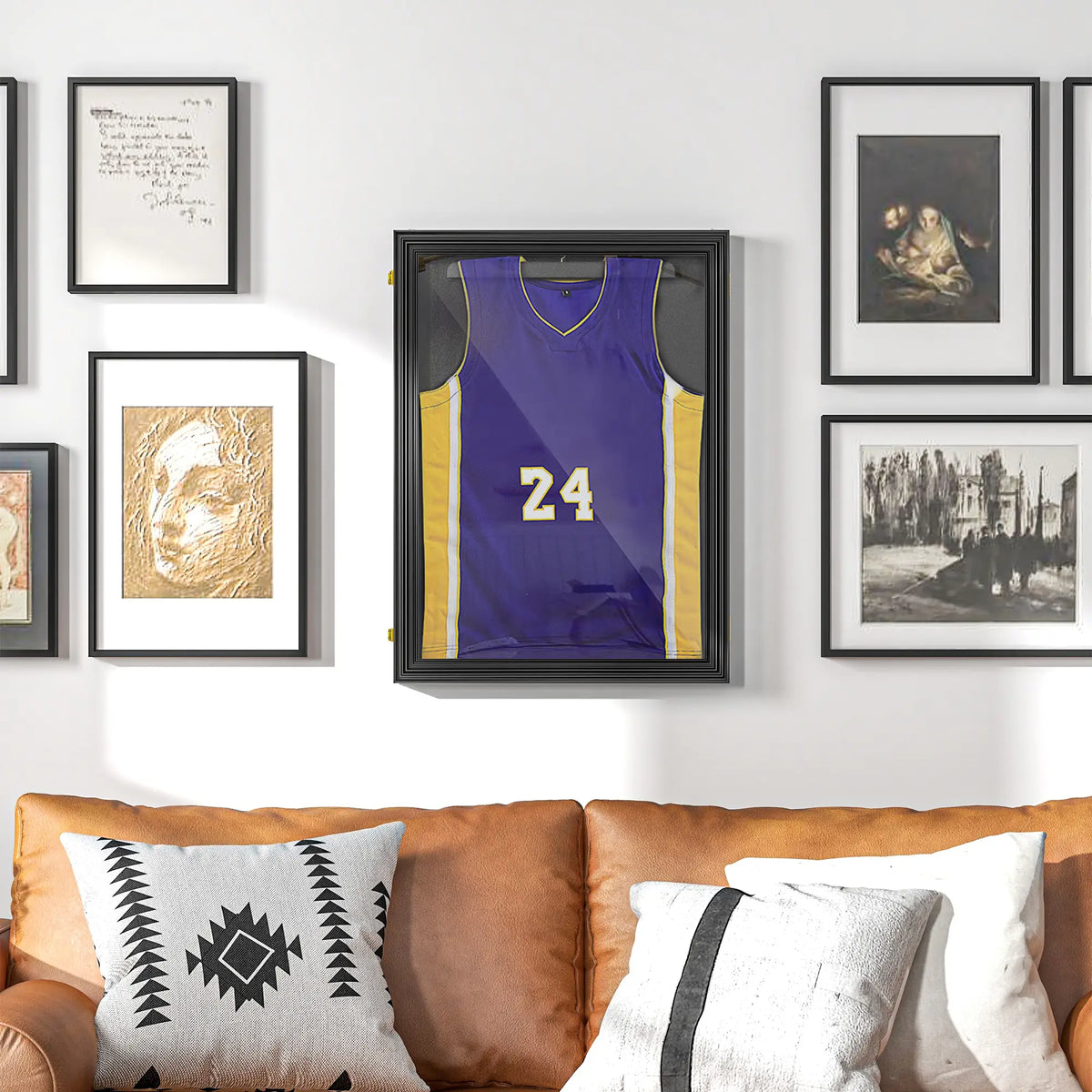 Jersey Display Frame Set, Acrylic Sports Shirt Shadow Box, 23.5" x 31.5", Black Jersey Display Cases at Gallery Canada