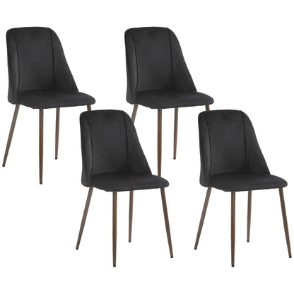 Upholstered Dining Chairs Set of 4, Velvet Accent, Black Bar Stools at Gallery Canada
