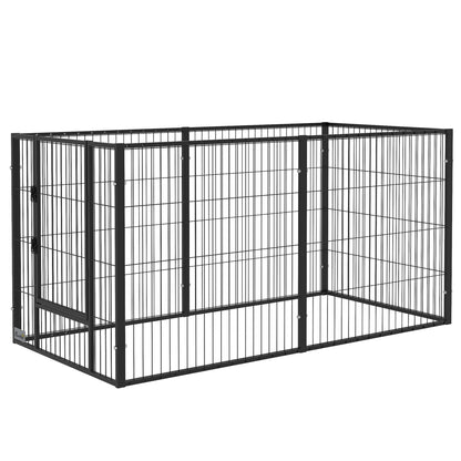 32.5" - 59" x 32" 6 Panel Dog Playpen, Heavy Duty, Indoor Outdoor Houses, Kennels & Pens Black at Gallery Canada