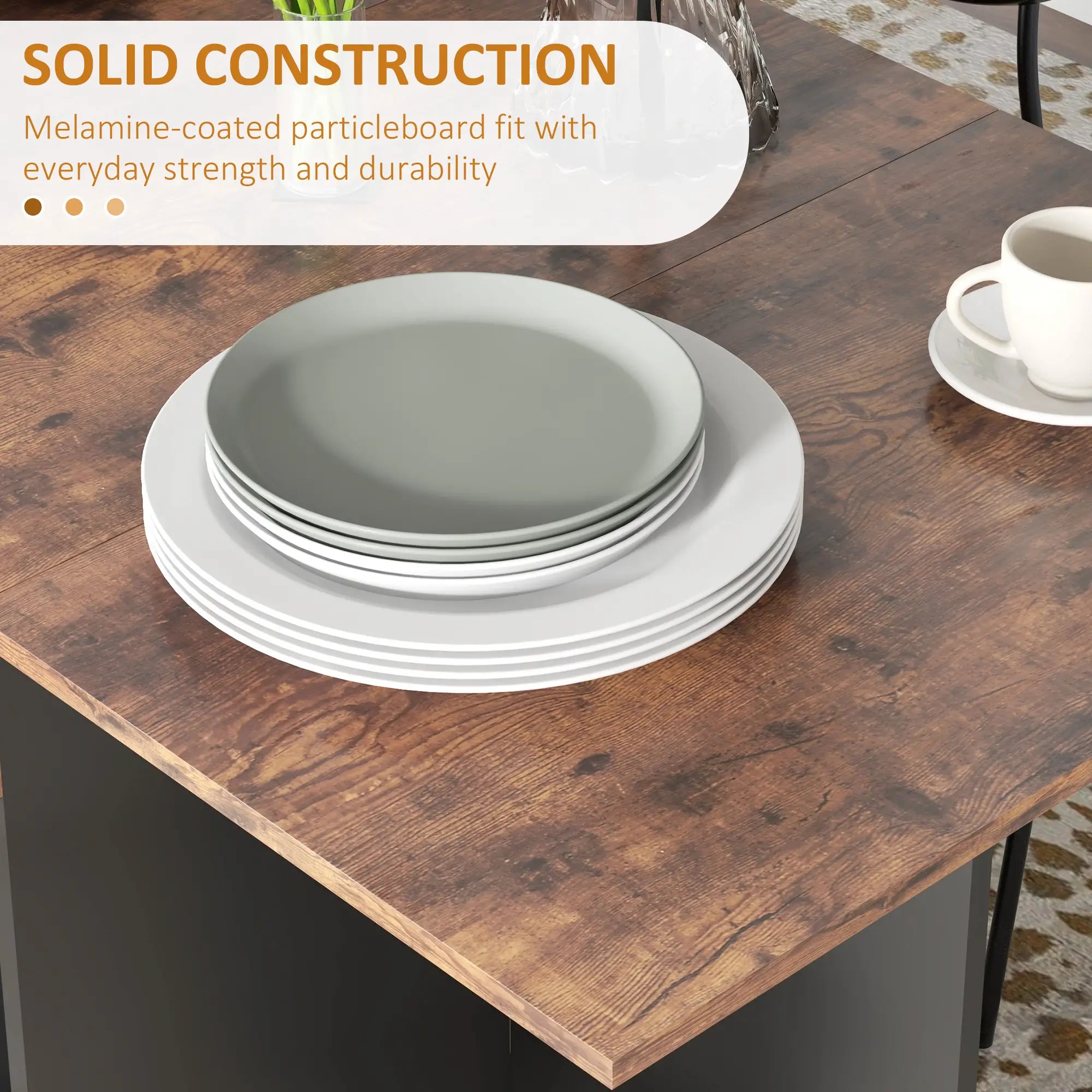 Folding Dining Table, Drop Leaf with Drawer, Shelves, Rustic Brown, Brown Bar Tables & Dining Tables at Gallery Canada