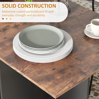 Folding Dining Table, Drop Leaf with Drawer, Shelves, Rustic Brown, Brown Bar Tables & Dining Tables at Gallery Canada