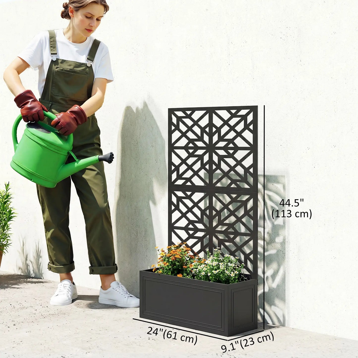 Metal Raised Garden Bed with Trellis for Climbing Plants Galvanized Planter Boxes at Gallery Canada