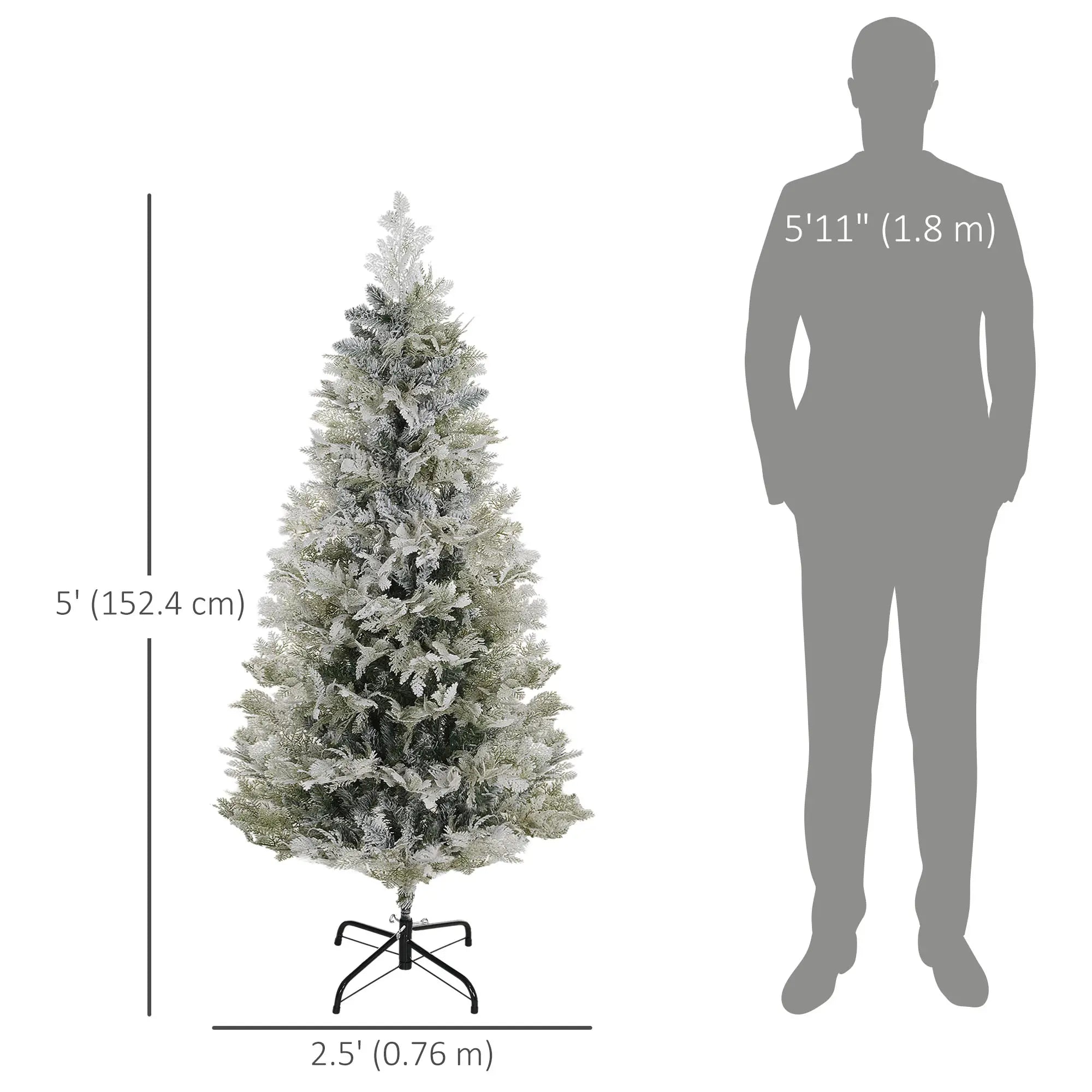 5 Feet Pencil Artificial Christmas Tree, 517 Cypress Branches, Auto Open, Green Pencil Christmas Trees at Gallery Canada