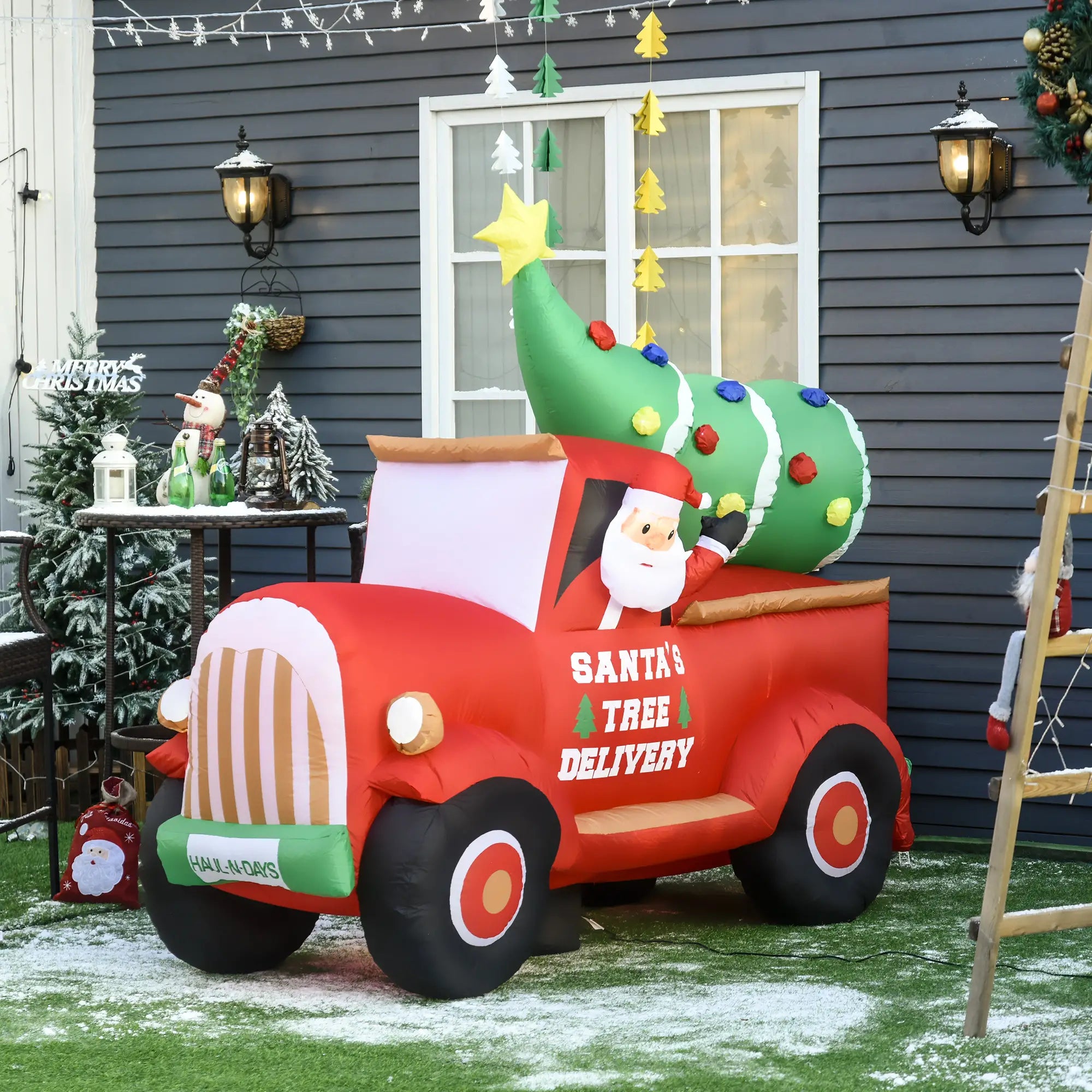 6ft Inflatable Santa Claus Driving Truck with LED Lights, Outdoor Yard Display Christmas Inflatables at Gallery Canada