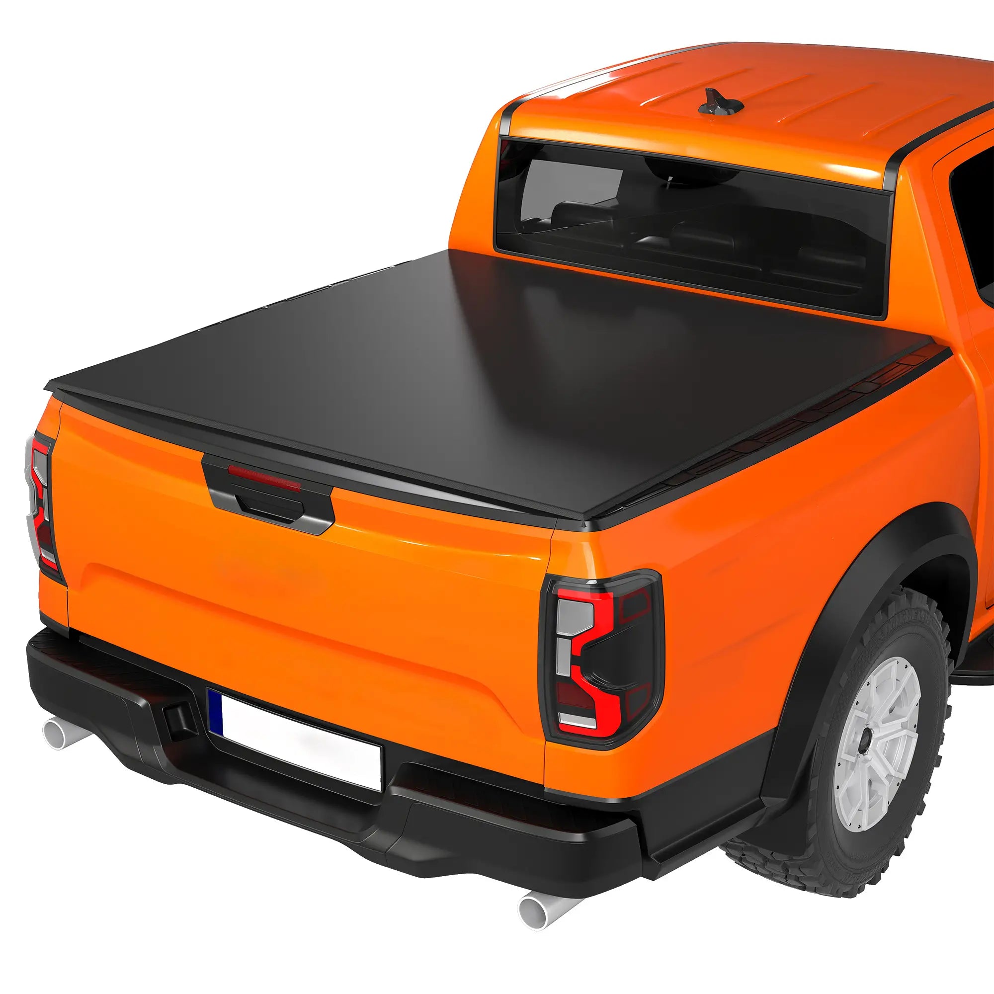 5.8ft Soft Tri-Fold Truck Bed Tonneau Cover, 5.5 ft Bed, Black Automotive Black at Gallery Canada
