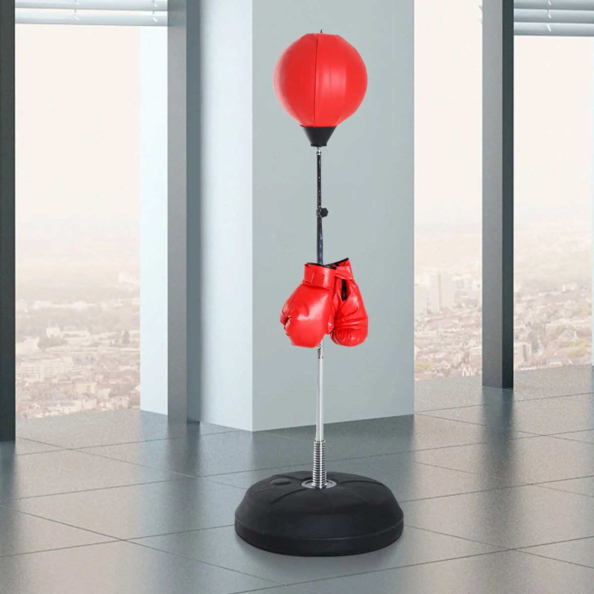 Boxing Bag With Stand, 49.6"-56.7" Adjustable Height, Fillable Base Strength Training Equipment at Gallery Canada