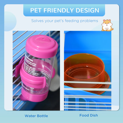 18"L Hamster Cage, 2-Level Rat Gerbil Haven, Tunnel Tube System, Blue Hamster Cages at Gallery Canada
