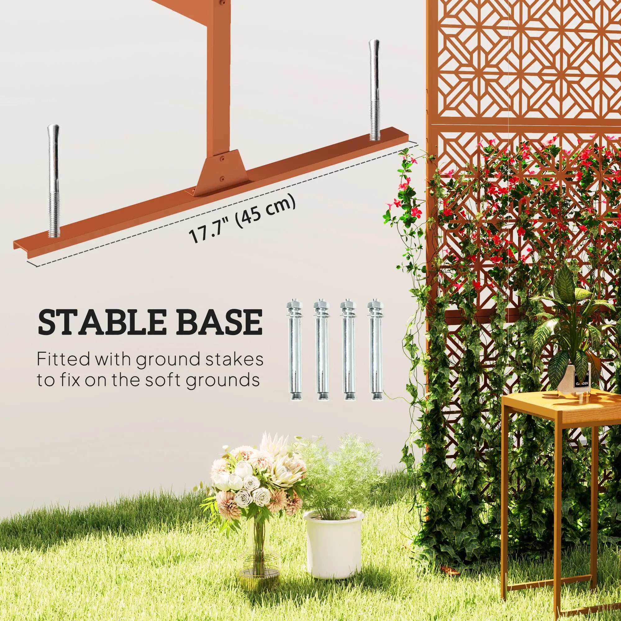 Outdoor Privacy Panel, Freestanding Metal Divider, Garden, Backyard, Deck, Brown Side Awnings at Gallery Canada