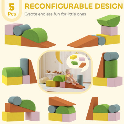 Toddler Climbing Toys, Indoor Play Set, Crawling Sliding, Orange/Green Kids Gym & Playmats at Gallery Canada