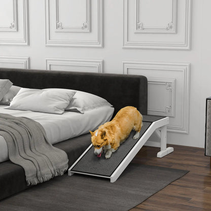 Pet Ramp, Dog Cat Bed Steps, Non-Slip Carpet, 49"L x 16"W x 14"H, White Grey Dog Stairs at Gallery Canada