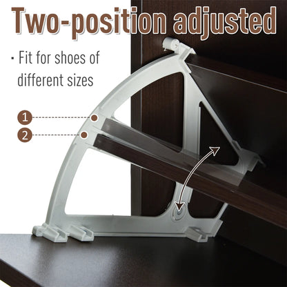 Slim Shoe Storage, 3 Flip Drawers, Adjustable Shelves, 9 Pair, Coffee Shoe Storage Cabinets & Racks at Gallery Canada