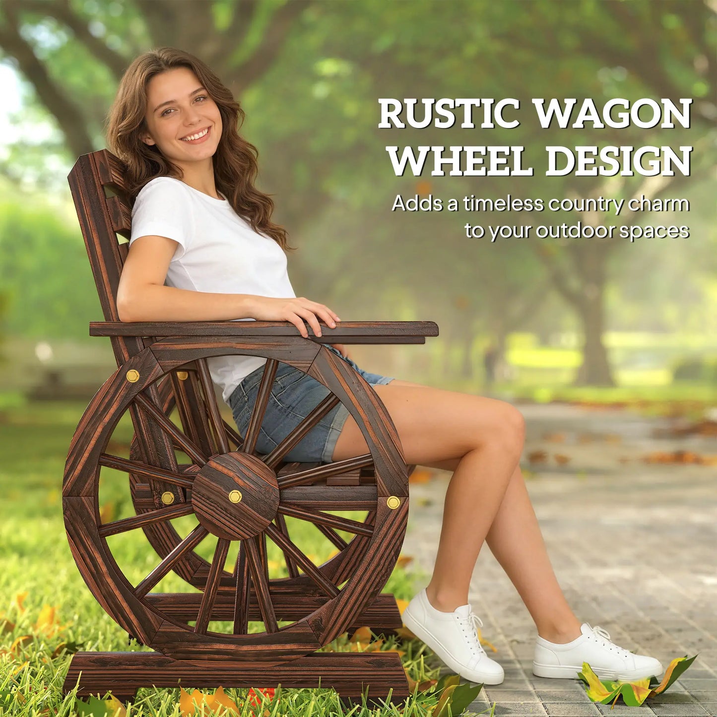 Wood Outdoor Patio Lounge Chair, Carbonized, Slatted Wide Seat Patio Chairs at Gallery Canada