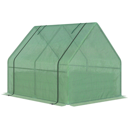 Steel Outdoor Raised Garden Bed, Greenhouse Cover, Roll Up Door, 50"x37.4"x36.2", Green Mini Greenhouses Green at Gallery Canada