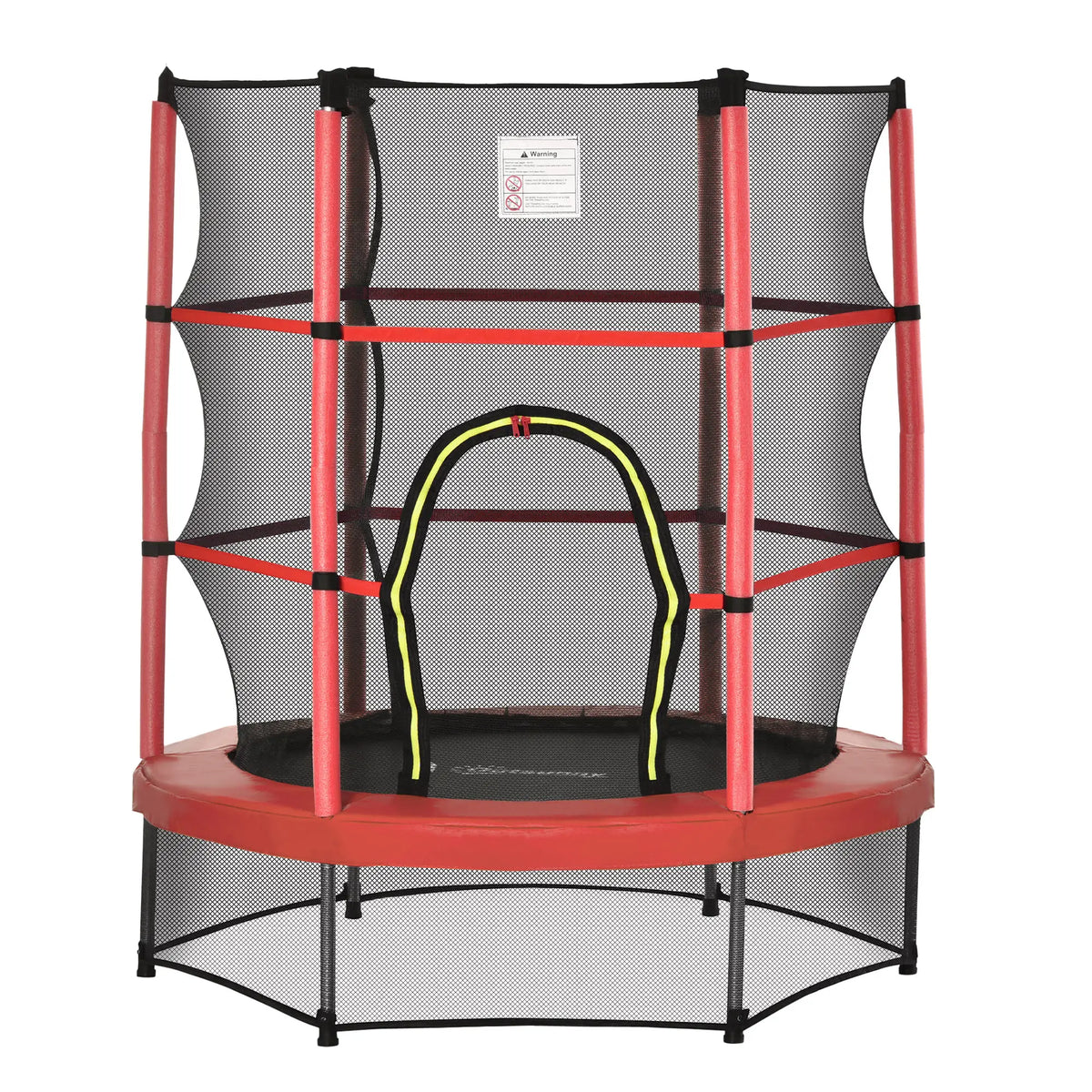 55" Kids Trampoline with Enclosure Net, Indoor/Outdoor, Age 3-6, Red Trampolines at Gallery Canada