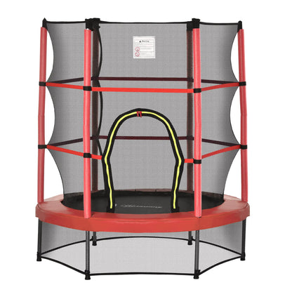 55" Kids Trampoline with Enclosure Net, Indoor/Outdoor, Age 3-6, Red Trampolines at Gallery Canada