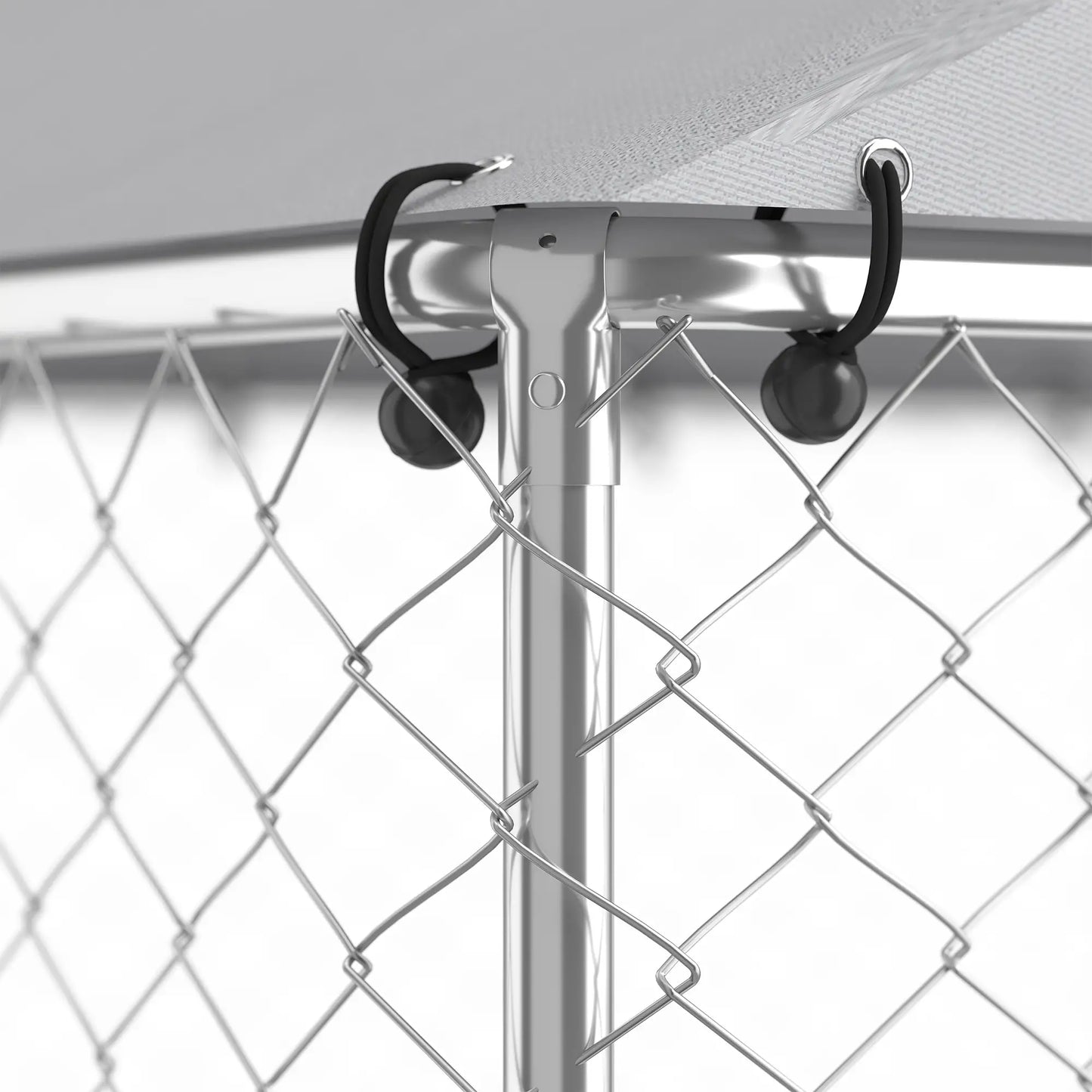 13.1' X 13.1' X 6.6' Outdoor Dog Kennel, Galvanized Steel, Silver Dog Kennels at Gallery Canada