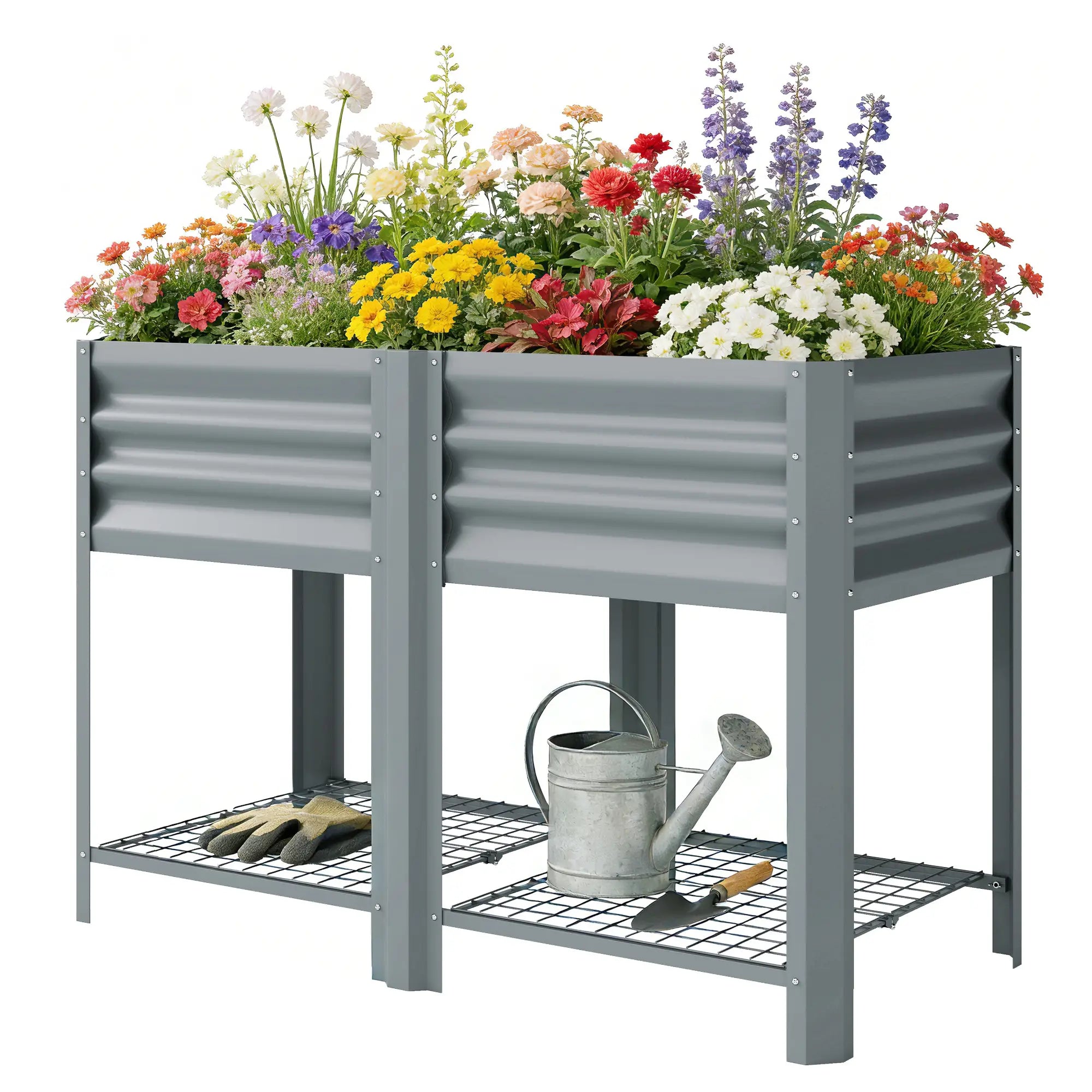 Raised Garden Bed With Legs Storage Shelf 31.5