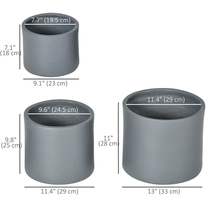 Outdoor Planter Set, 13/11.5/9 in, Flower Pots with Drainage Holes Garden Accessories at Gallery Canada