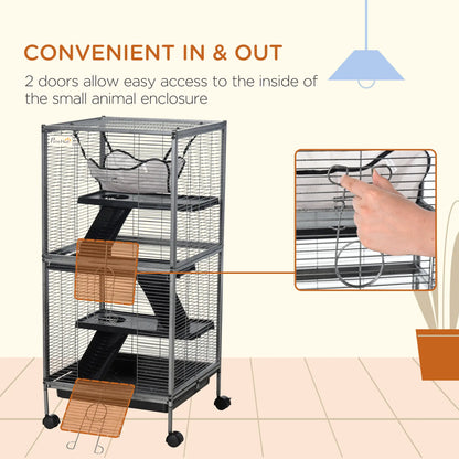 4-Tier Rolling Small Animal Cage, Guinea Pig, Ferret, Chinchilla, Rabbit Houses & Habitats at Gallery Canada