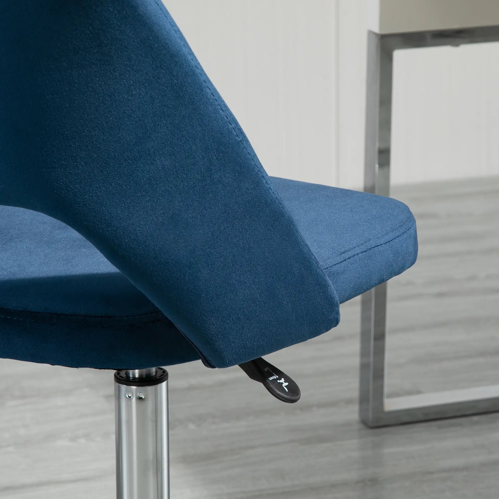 Mid Back Office Chair, Velvet Fabric, Swivel, Scallop Shape, Blue Task Chairs at Gallery Canada