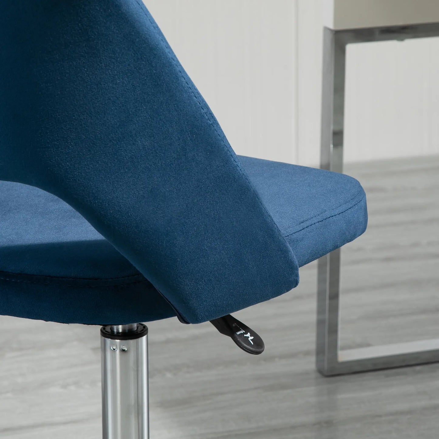 Mid Back Office Chair, Velvet Fabric, Swivel, Scallop Shape, Blue Task Chairs at Gallery Canada
