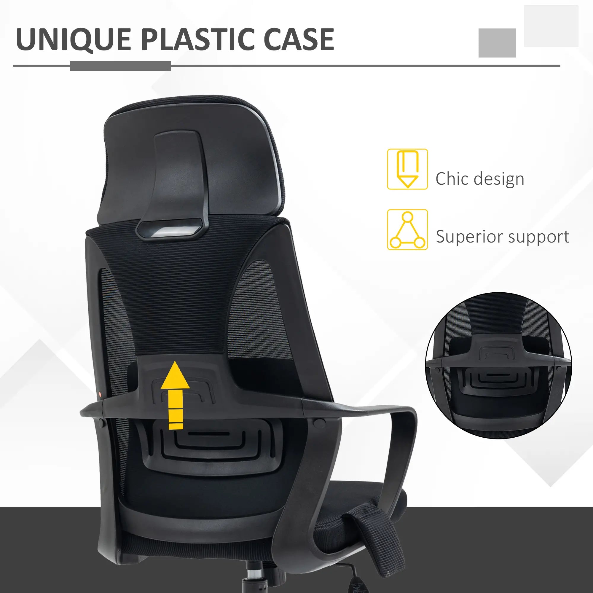 Ergonomic High Back Office Chair, Mesh Computer Chair, Lumbar Support Massage Chairs at Gallery Canada