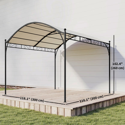 10' x 10' Outdoor Pergola, Galvanized Steel Frame, UV30+ Canopy, Cream White Pergolas at Gallery Canada