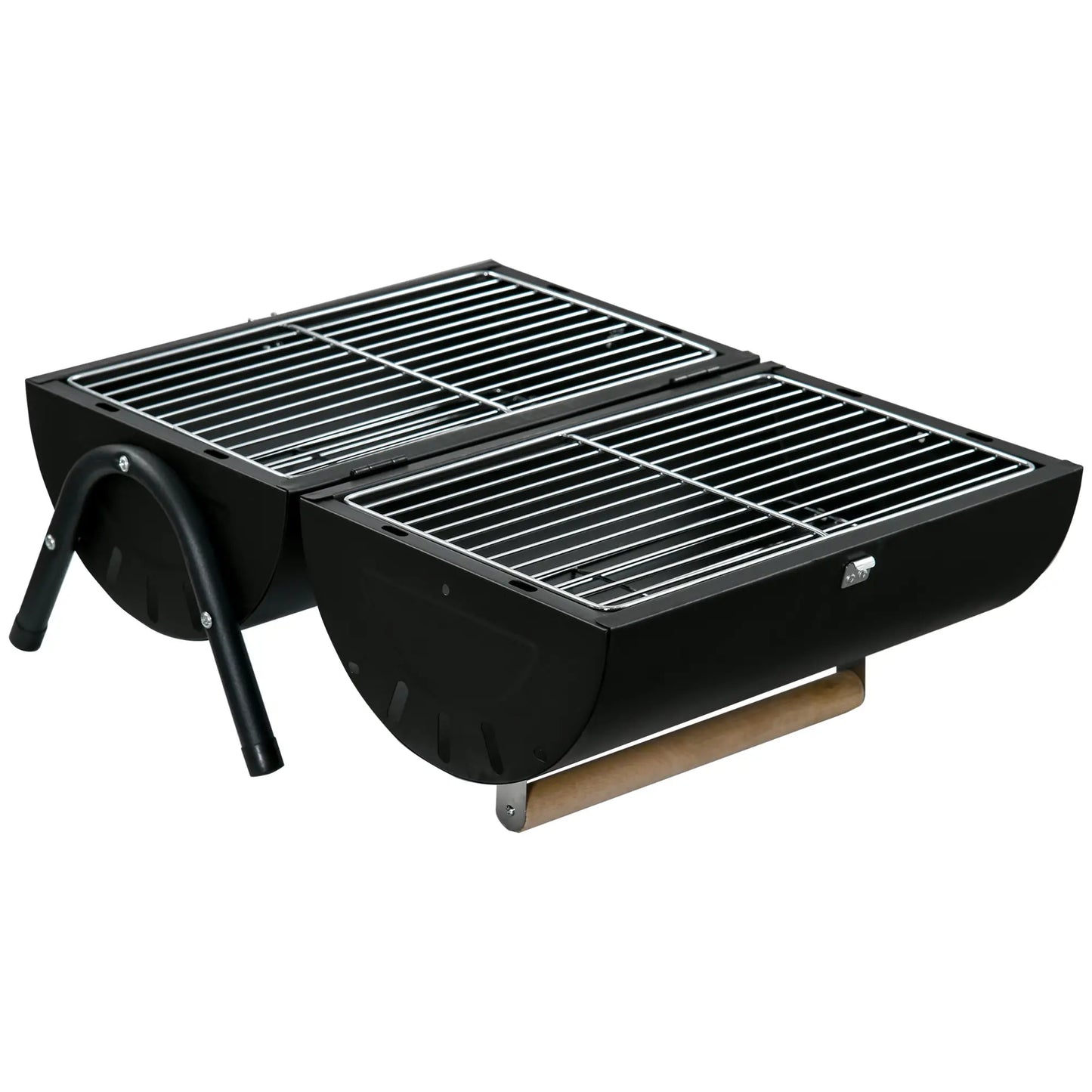 Outdoor Charcoal BBQ Grill, Tabletop Folding Barbecue, 17.3" x 9.8" x 14", Black Charcoal BBQ Grils at Gallery Canada