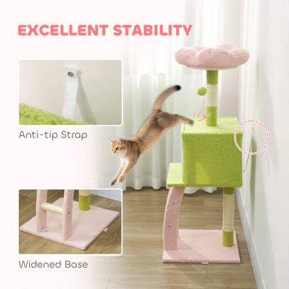 48 Inch Flower Cat Tree, Scratching Post, Cozy Bed, Condo, Green Cat Towers at Gallery Canada