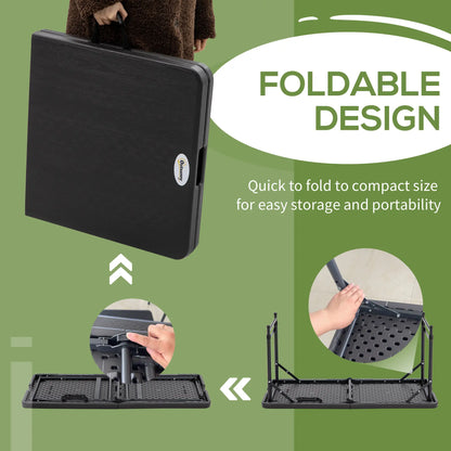 Foldable Patio Dining Table for 4, Height Adjustable, Dark Grey Patio Dinning Tables at Gallery Canada
