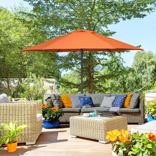 6.6FT Outdoor Patio Umbrella, 6 Solid Ribs, Orange