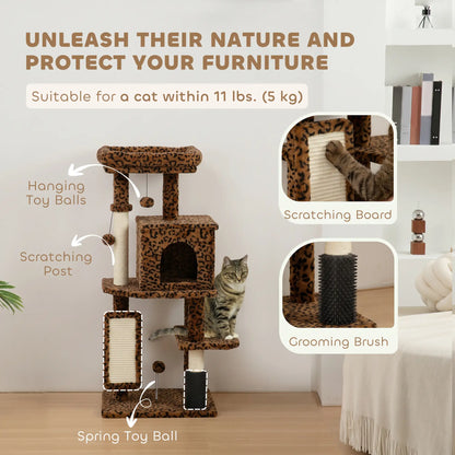 41 Inch Cat Tree With Scratching Posts, Bed, Condo, Platforms Cat Trees at Gallery Canada