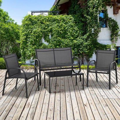 4-Piece Patio Furniture Set With Loveseat, Chairs & Table Patio Furniture Sets at Gallery Canada