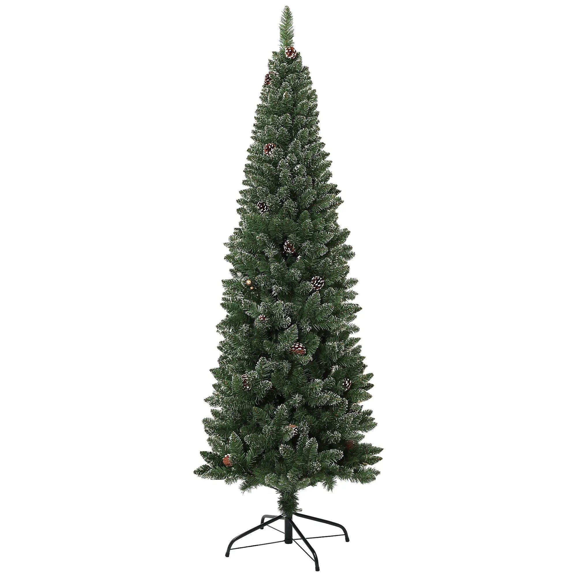 6ft Artificial Pencil Christmas Tree, 618 Branches, Pinecones, Metal Stand Pencil Christmas Trees at Gallery Canada