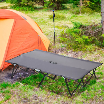 76" Two Person Folding Camping Cot, Portable Military Bed, Grey Camping Cots at Gallery Canada