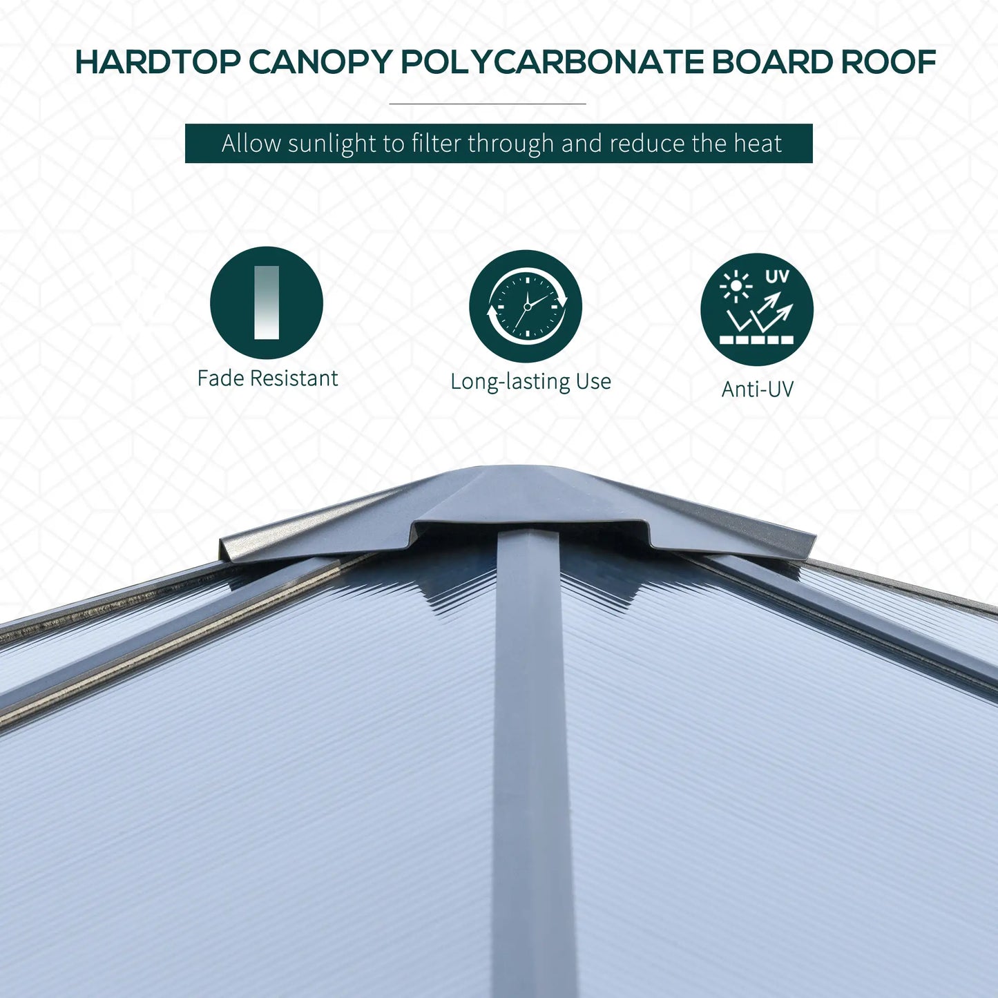 10x10ft Hardtop Gazebo, Aluminum Frame, Polycarbonate Canopy Gazebos at Gallery Canada