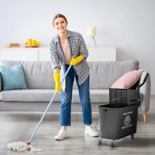 Compact Mop Bucket with Wringer, 5 Gallon, Black Household Supplies Black at Gallery Canada