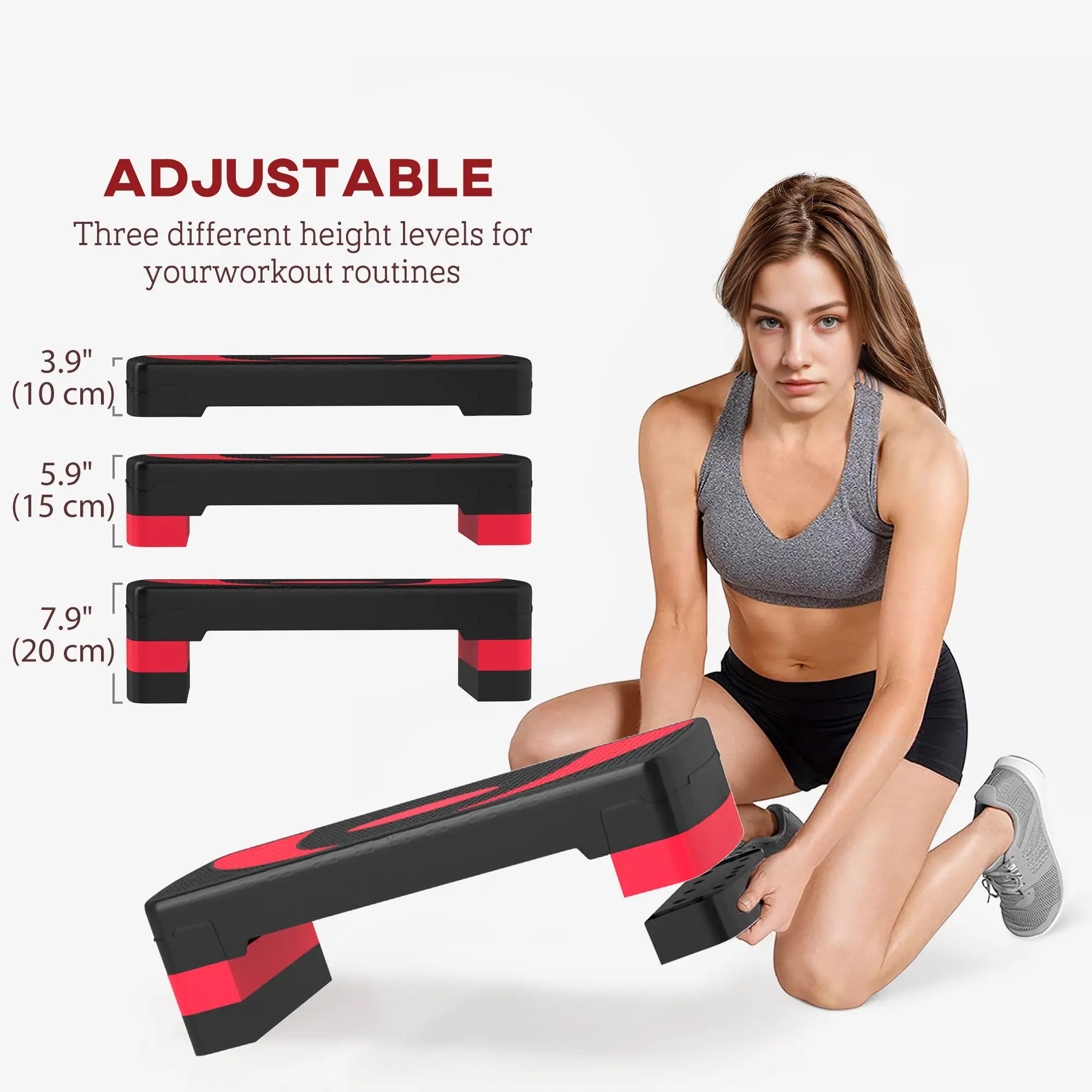 Adjustable Aerobic Stepper, Exercise Step Platform, 4