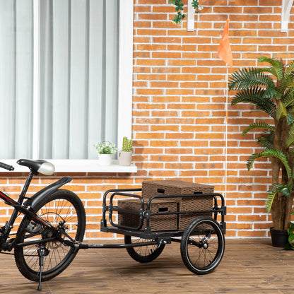 Bike Trailer, Bicycle Cargo Carrier, 16" Wheels, Hitch, Steel Frame, Black Bike Cargo Trailers at Gallery Canada