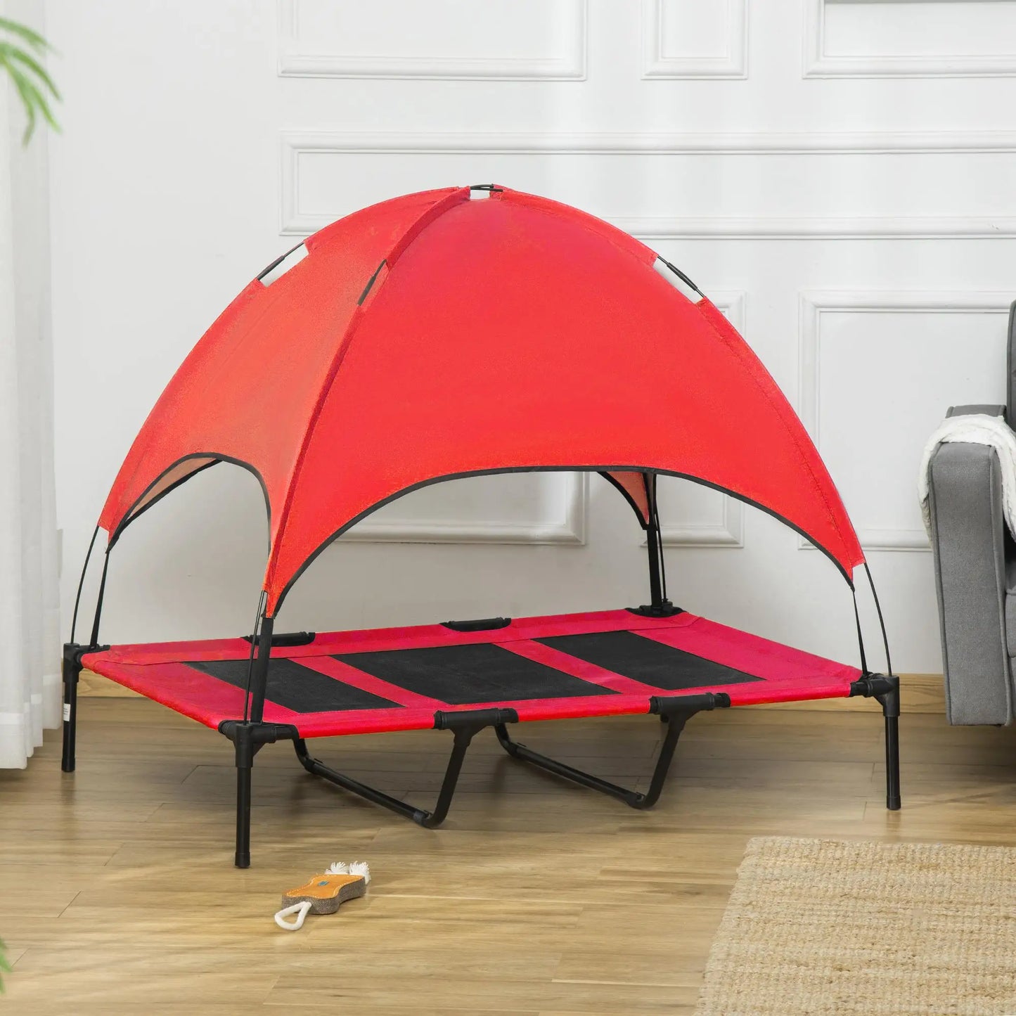 Elevated Pet Bed, Dog Cot, Portable Outdoor Indoor, Red Elevated Dog Beds at Gallery Canada