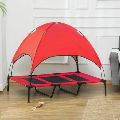 Elevated Pet Bed, Dog Cot, Portable Outdoor Indoor, Red Elevated Dog Beds at Gallery Canada