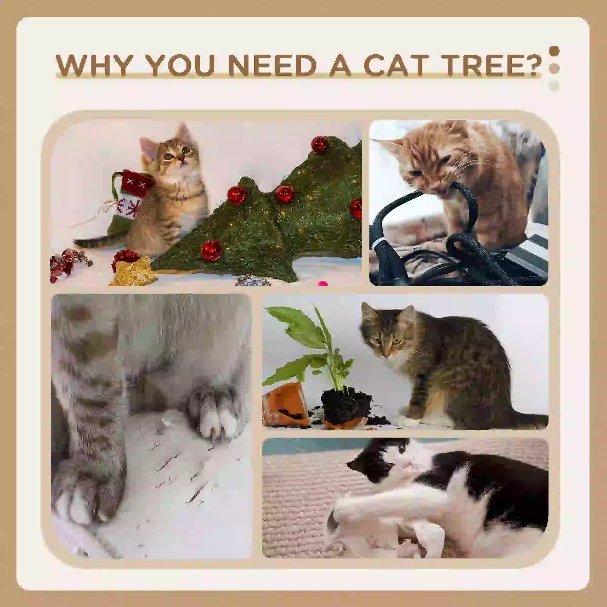 79 Cat Tree, Multi-Level with Two Condos, Scratching Posts, Hammocks, Dark Gray Floor to Ceiling Cat Trees at Gallery Canada