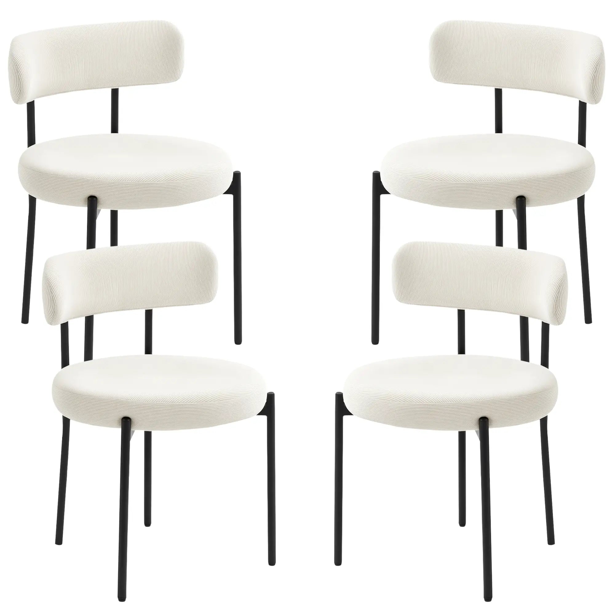 4 Kitchen Chairs, Modern Dining, Corduroy Upholstery, Steel Legs, Beige Dining Chairs Beige at Gallery Canada