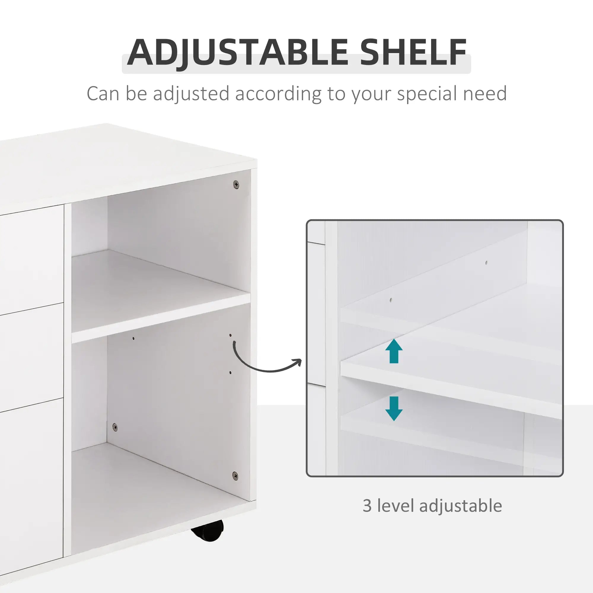 Modern 3 Drawer Lateral Filing Cabinet, Letter A4 Size, White Office Cabinets & Cupboards at Gallery Canada
