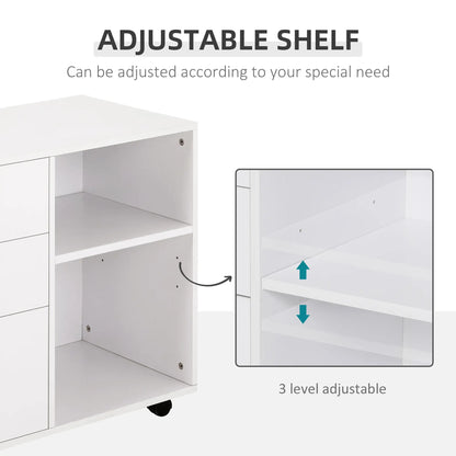 Modern 3 Drawer Lateral Filing Cabinet, Letter A4 Size, White Office Cabinets & Cupboards at Gallery Canada