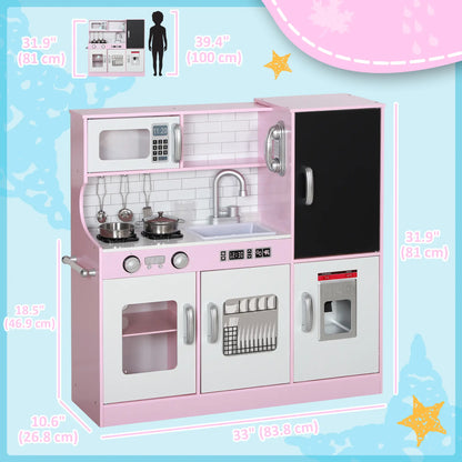 Kids Play Kitchen with Chalkboard, Ice Maker, Sink, Microwave Play Kitchen at Gallery Canada