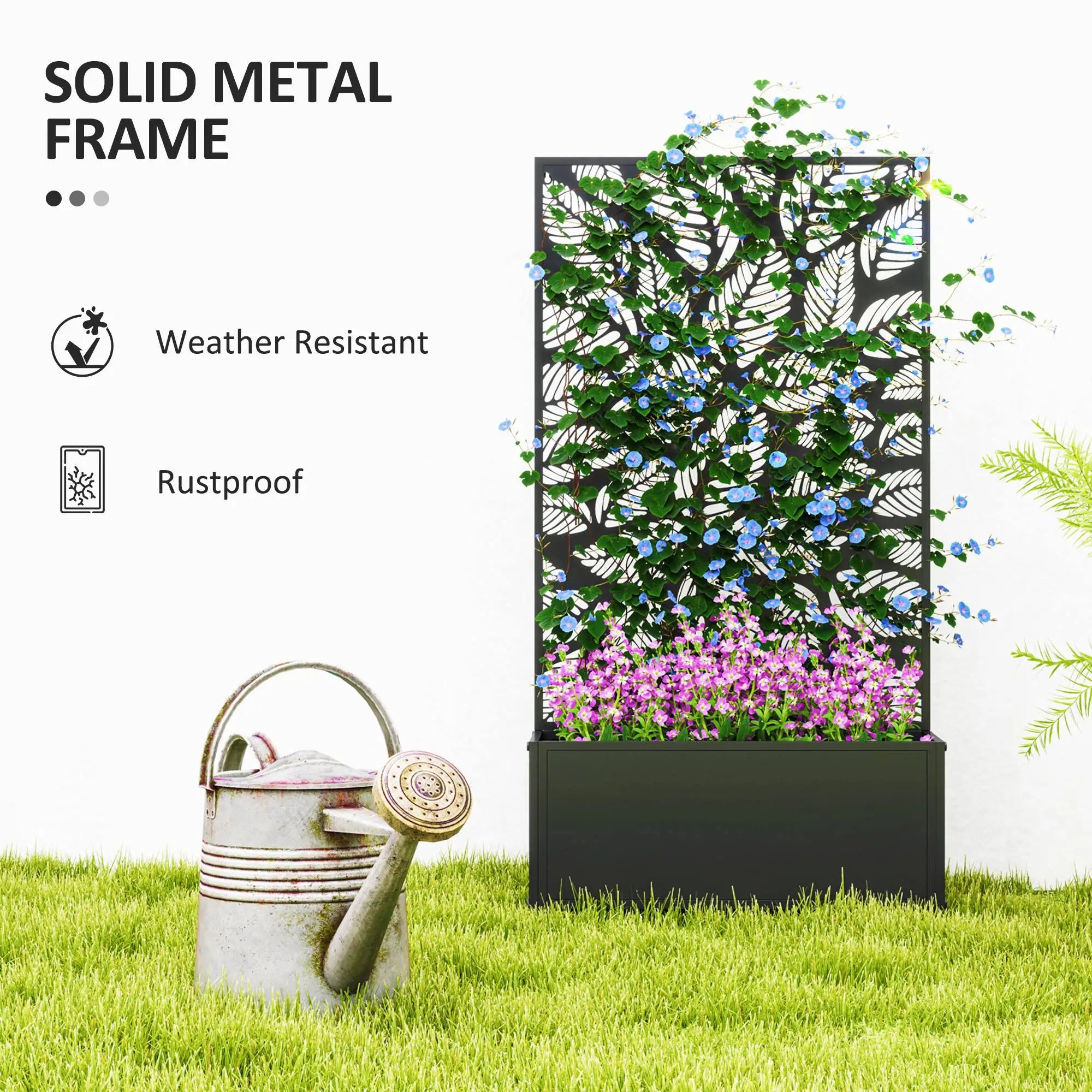 Metal Raised Garden Bed, Privacy Panel, Freestanding or Wall Mounted Planter Box Raised Garden Beds at Gallery Canada